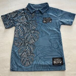 Guahan Soldier for Life - Boys Polo Shirt, Small Blue Tropical Guam Youth Kids